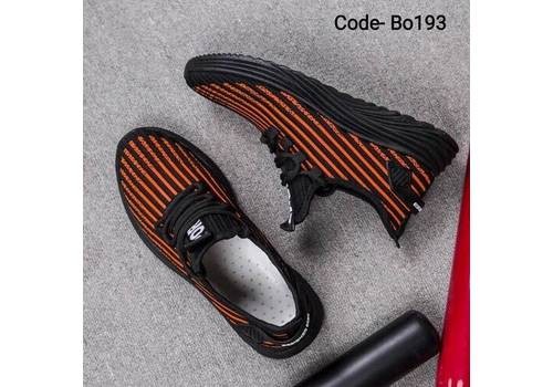 Orange Striped Sneaker For Men