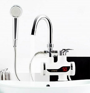 Instant Hot Water Tap With Hand Shower and temperature Digital Display (Wall Mount)