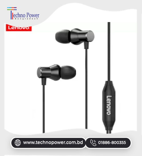 Lenovo HF130 Wired 3.5mm In-Ear Headphones – Black