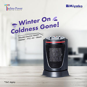 Miyako Electric Room Heater - PTC-A3 - Black