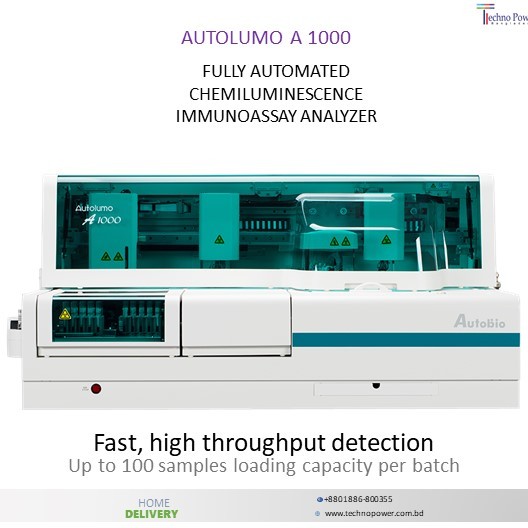 AutoLumo A1000 is a fully automated chemiluminescence Immunoassay analyzer