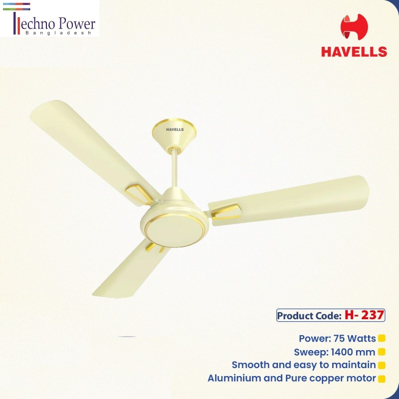 Havells Crew Deco 56inch Pearl Ivory Gold H-237