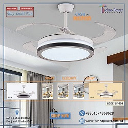 Luxury 42 " Modern Classic Invisible Silent Invisible Blade Remote Chandelier Ceiling Fan (White ) CF-656