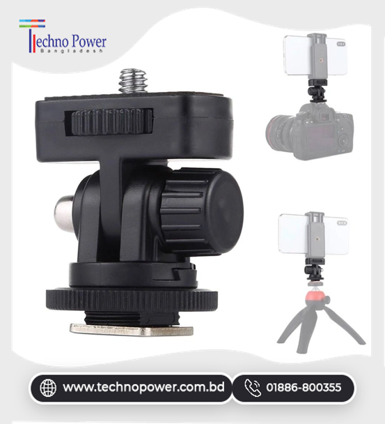 Cold Shoe Tripod Mount Adapter For Camera, Microphone, Video Light