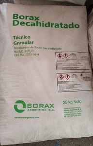 BORAX DECAHIDRATADO OF 25kg BAG
