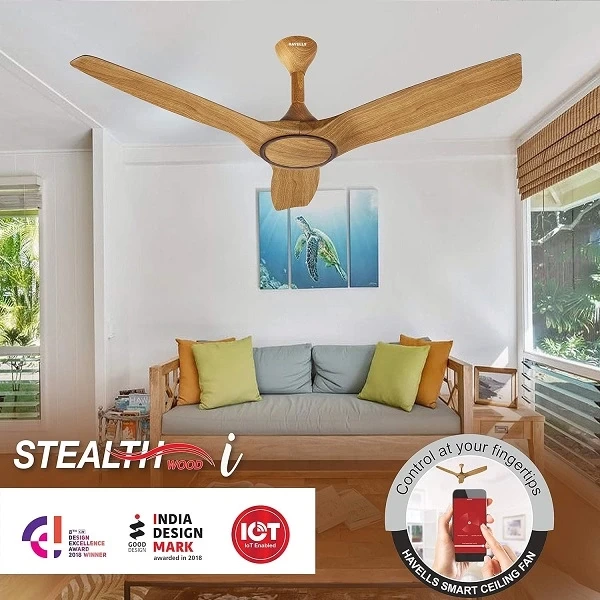 Havells Stealth Wood i 50inch Smart Ceiling Fan Pinewood H-240