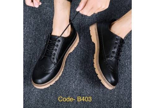 Black Leather Men Shoe