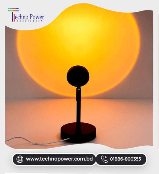 Sunset Projection Led Light- Rainbow Floor Stand Modern Lamp Night Light (Power From USB, Power Bank, Mobile Charger)