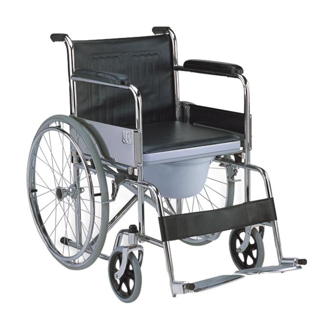 Economy Steel Manual Standard Wheelchair With Commode