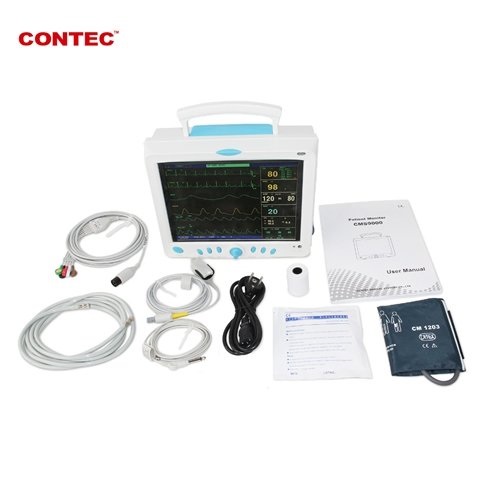 Contec CMS9000 6 Parameter 12” Patient Monitor-SPO2 PR NIBP RESP TEMP ECG w/ Printer