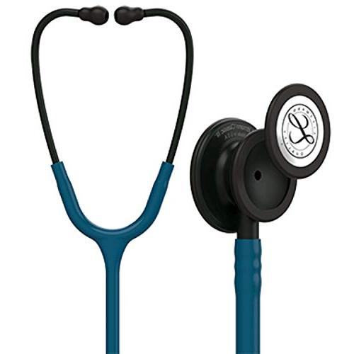 3M Littmann Stethoscope Classic – III Monitoring Stethoscope Black Finish Chestpiece Stem & headset Caribbean Blue Tube 27 inches 5869