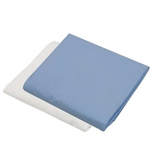 Hospital Bed Sheet with pillow One Cover (White-Blue)