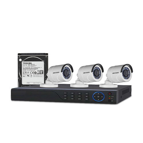 HIKVISION 3 unit 720P night vision security cc camera Package